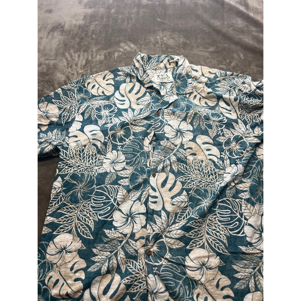KY's Made in Hawaii‎ Mens 2XL Hawaiian Aloha Shirt Floral Tropical